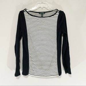 LRL Ralph Lauren Cotton Sweater Stripe Long Sleeve Size PM